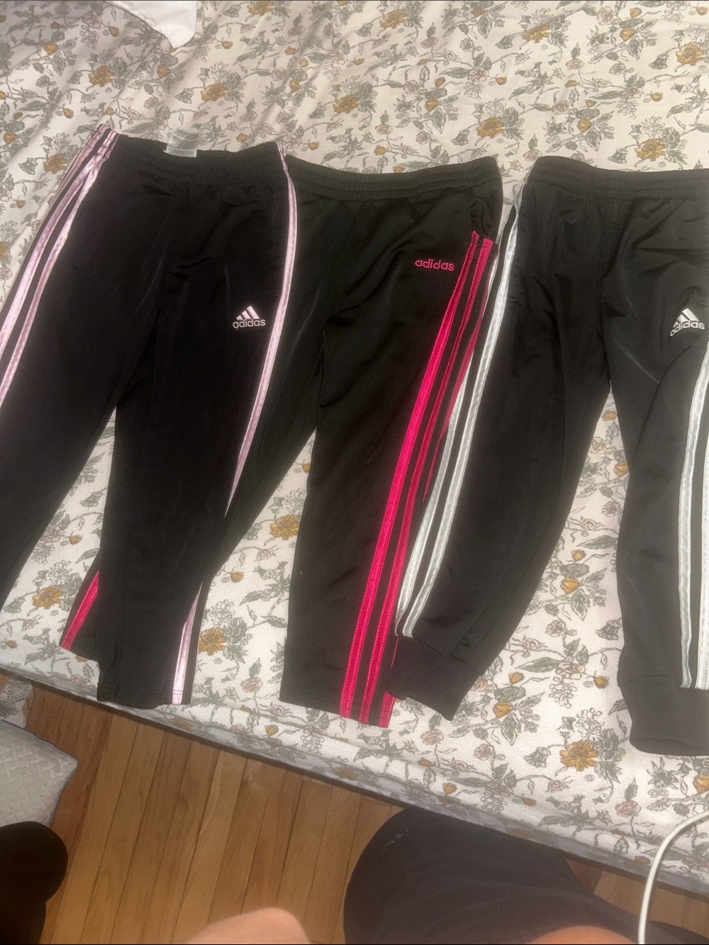 trio of kids adidas soccer pants